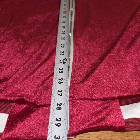 Track suit outfit deep red with white strip zip up top top collar extra large - Picture 5 of 9